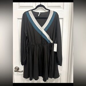 Live 4 Truth Black and Blue Wrap Midi Dress